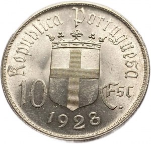 Portogallo 10 Escudos 1928, tonalità UNC