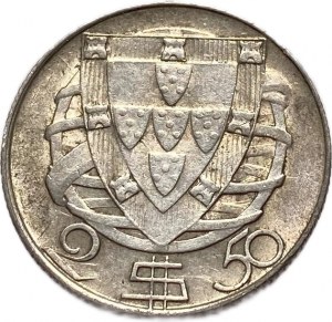 Portogallo 2-1/2 Escudos 1940, Siver, AUNC-UNC