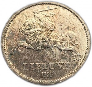 Lithuania 10 Litu 1936, UNC Toning