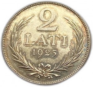 Lettonie 2 Lati 1925, UNC Toning