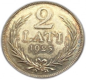 Lettonia 2 Lati 1925, tonalità UNC