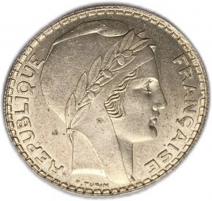 France 20 Francs 1938, UNC Toning