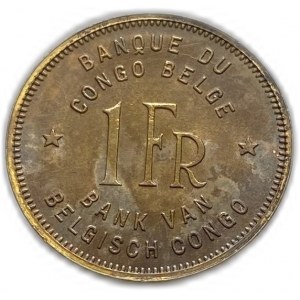 Kongo Belgijskie 1 frank 1949, AUNC-UNC