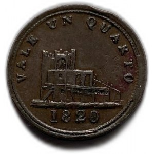 Gibraltár, 1 Quarto 1820, AUNC