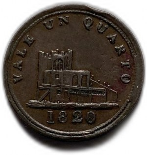 Gibraltar, 1 Quarto 1820, AUNC