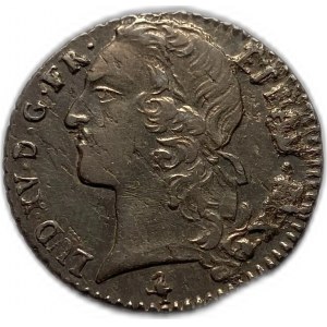 Francie, 1/10 Ecu (12 Sols) 1763/2 A Paris, neuvedeno v Krausse, XF Overdate