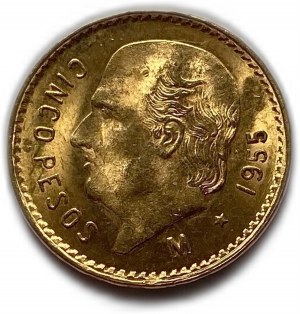 Mexique, 5 Pesos 1955, UNC