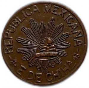 Mexická revoluce, Chihuahua 5 centavos 1914, AUNC