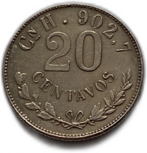 Mexico, 20 Centavos 1904 CN H, XF