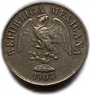 Messico, 20 Centavos 1904 CN H, XF