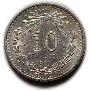 Mexiko, 10 centavos 1910, UNC