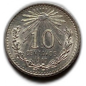 Meksyk, 10 centavos 1910, UNC