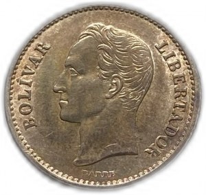 Venezuela, 25 centimos 1921, UNC toning