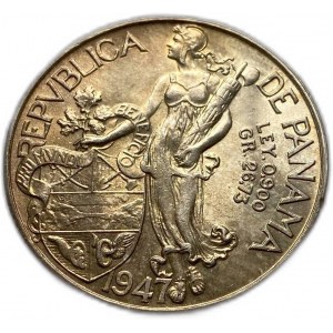 Panama, 1 Balboa 1947, stonowanie UNC