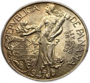 Panama, 1 Balboa 1947, stonowanie UNC