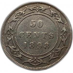 Kanada, Newfoundland 50 centů 1898, Victoria, VF-XF