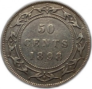 Canada, Terranova 50 centesimi 1898, Victoria, VF-XF