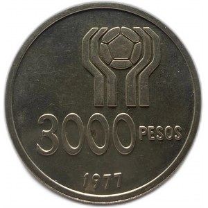 Argentine 3000 pesos 1977, PREUVE