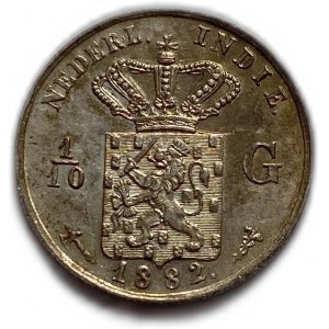 Holenderskie Indie Wschodnie 1/10 Gulden 1882