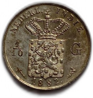 Paesi Bassi Indie Orientali 1/10 Gulden 1882