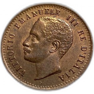 Itálie, 2 Centesimos 1906 R , Vittorio Emanuele III, UNC