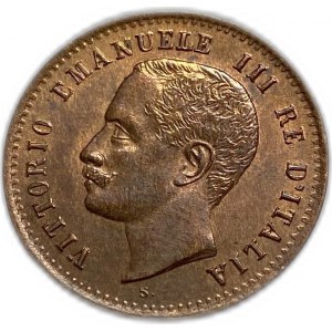 Włochy, 2 Centesimos 1906 R , Vittorio Emanuele III, UNC