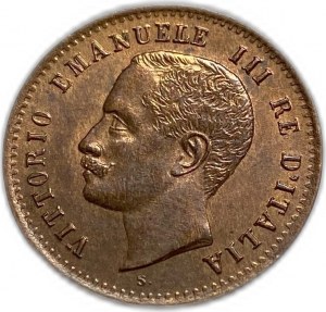 Włochy, 2 Centesimos 1906 R , Vittorio Emanuele III, UNC