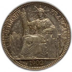 Francouzská Indočína, 10 centů 1902 A, XF