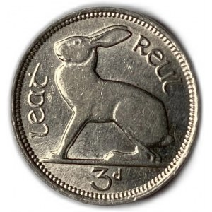 Irland, 3 Pence 1940, UNC