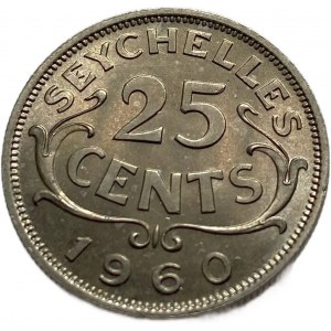 Seychellen, 25 Cents 1960, Elisabeth II, UNC