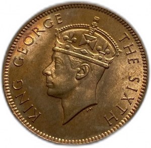 Seychely, 2 centy 1948, George VI, UNC
