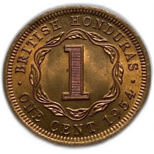 Honduras, Britská kolónia, 1 cent 1954, Elithabeth II, UNC