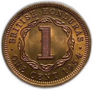 Honduras, Britische Kolonie, 1 Cent 1954, Elithabeth II, UNC