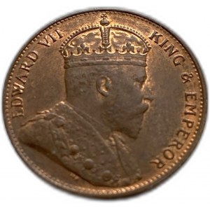 Cejlon, Kolonia Brytyjska, Edward VII, 1 cent 1909, UNC