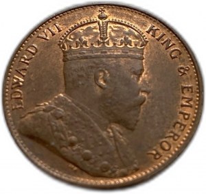 Cejlon, Kolonia Brytyjska, Edward VII, 1 cent 1909, UNC