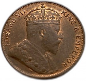 Cejlón, britská kolónia, Edward VII, 1 cent 1909, UNC