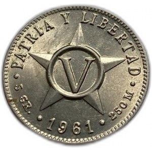Kuba 5 centavos 1961, UNC