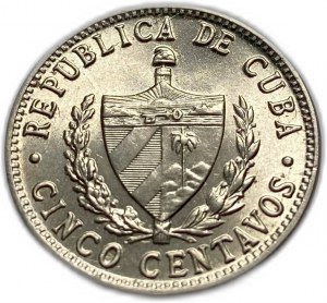 Cuba 5 Centavos 1961, UNC
