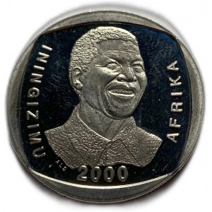 Republika Południowej Afryki, 5 Rand 2000, Nelson Mandela, PROOF Rare