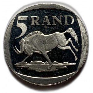 South Africa, 5 Rand 2000, Nelson Mandela, PROOF Rare