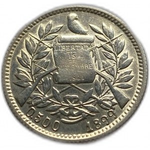 Gwatemala, 1 real 1899/88, AUNC-UNC