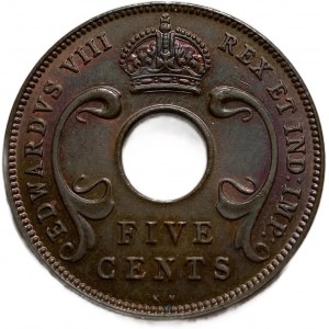 Ostafrika, Britische Kolonie, 5 Cents 1936 KN, Edward VIII, UNC