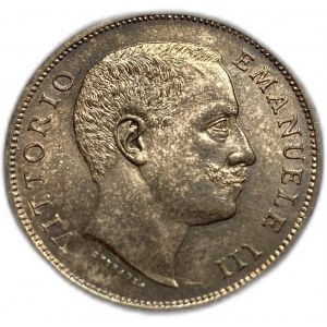 Włochy, 1 Lira 1901, Vittorio Emanuele III, UNC Toning