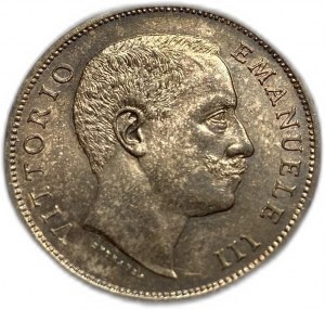 Itálie, 1 lira 1901, Vittorio Emanuele III, UNC Toning