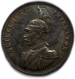 Africa Orientale Tedesca, 1 Rupie, 1913 J, Wilhelm II, tonalità XF