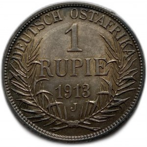 Niemiecka Afryka Wschodnia, 1 rupia, 1913 J, Wilhelm II, XF Tonning