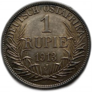 German East Africa, 1 Rupie, 1913 J, Wilhelm II, XF Tonning