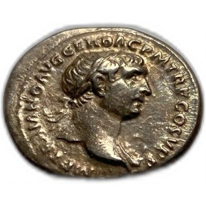 Rímska ríša, Traján 98-117 po Kr., denár 107-106, 3,2 Gm, XF