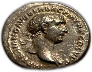 Empire romain, Trajan AD 98-117, Denarius 107-106, 3.2 Gm, XF
