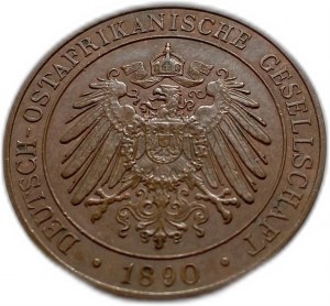 Afrique de l'Est allemande 1 Pesa 1890, AUNC Mint Luster Remains